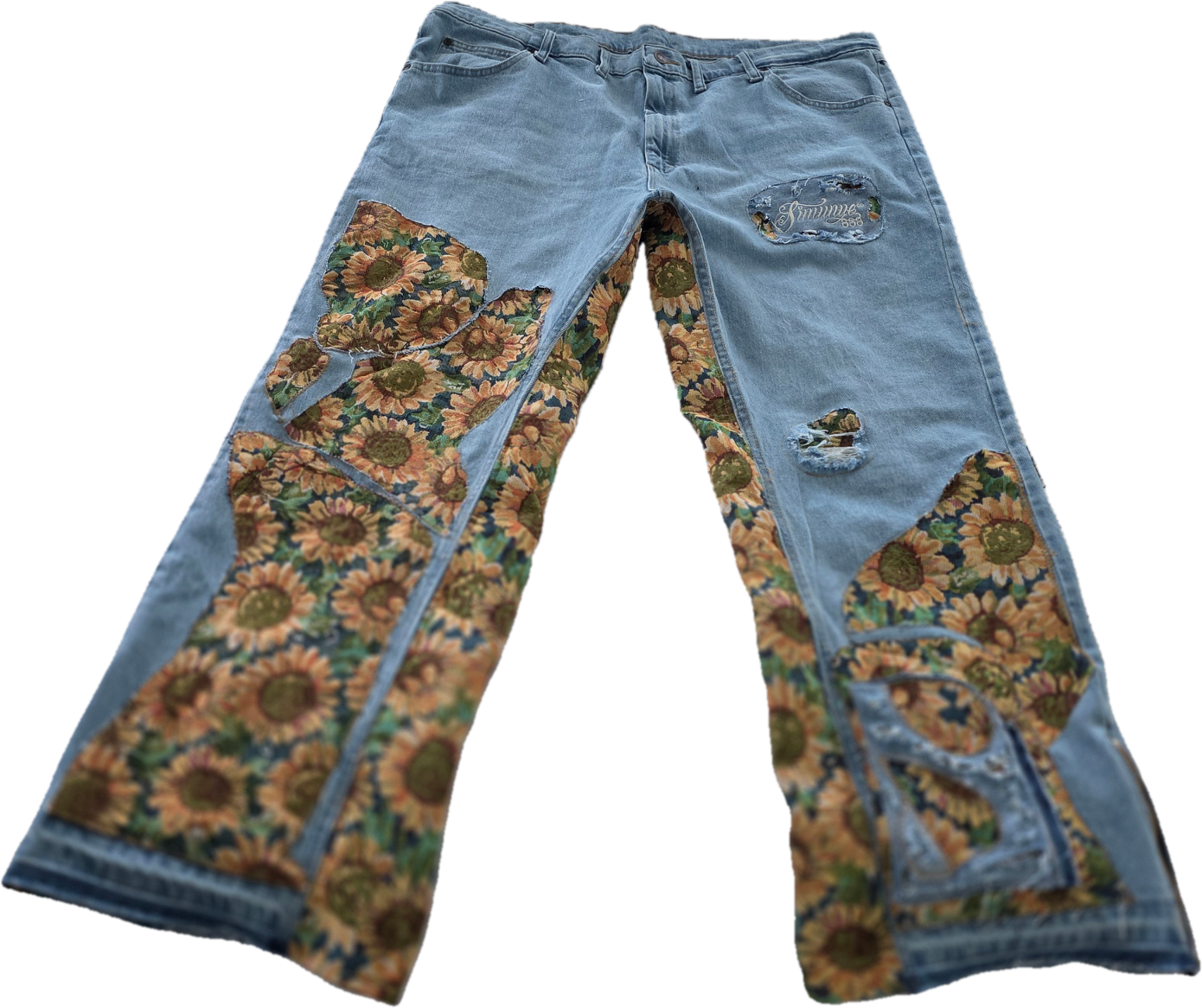 Sunflower Rise Denim Jacquard Pants