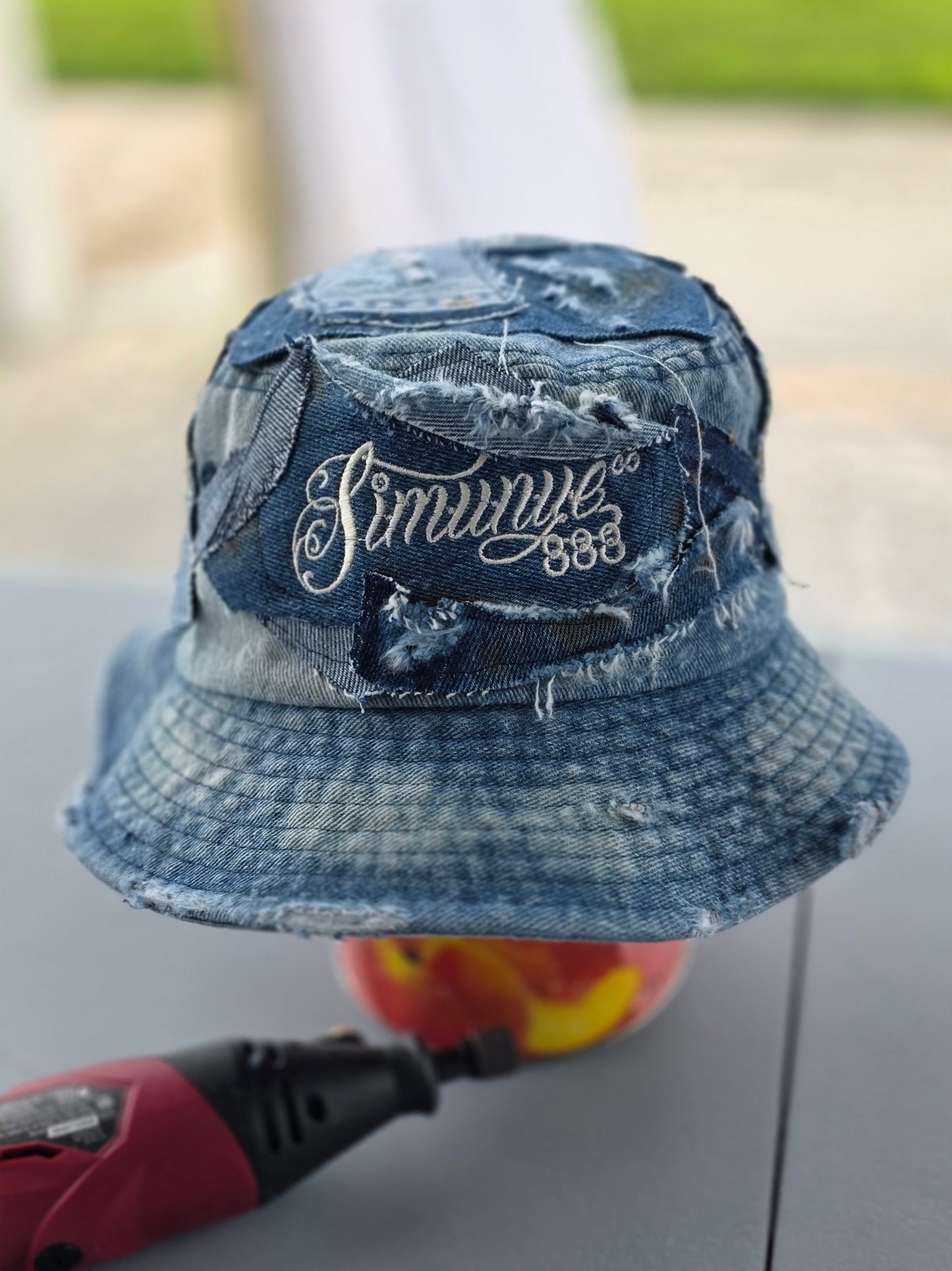 The 1-of-1 333 Distressed Denim Bucket Hat