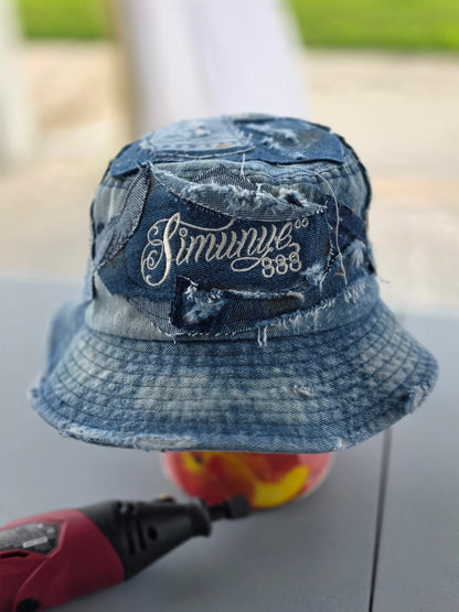The 1-of-1 333 Distressed Denim Bucket Hat