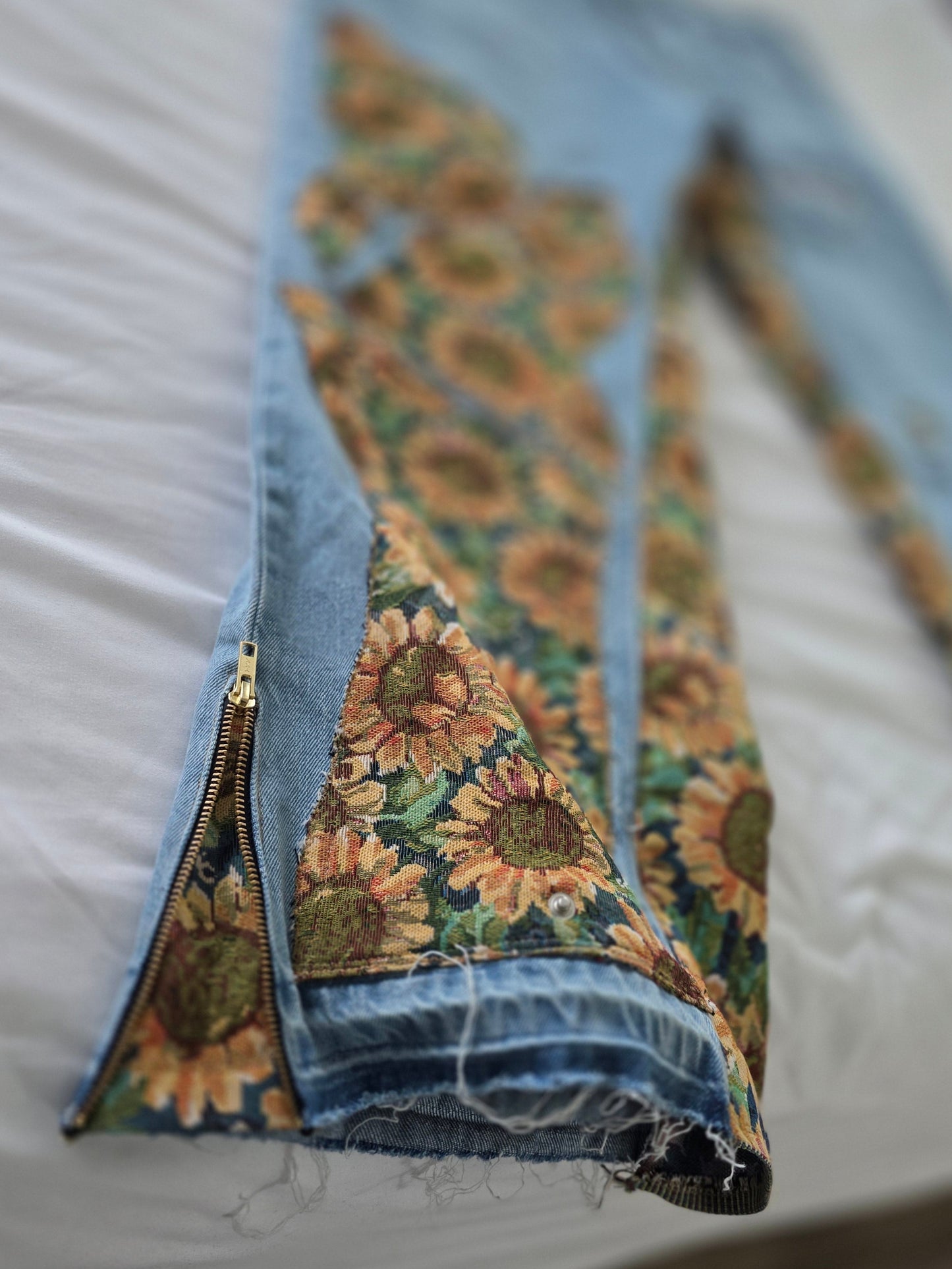Sunflower Rise Denim Jacquard Pants