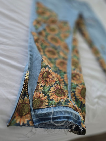 Sunflower Rise Denim Jacquard Pants