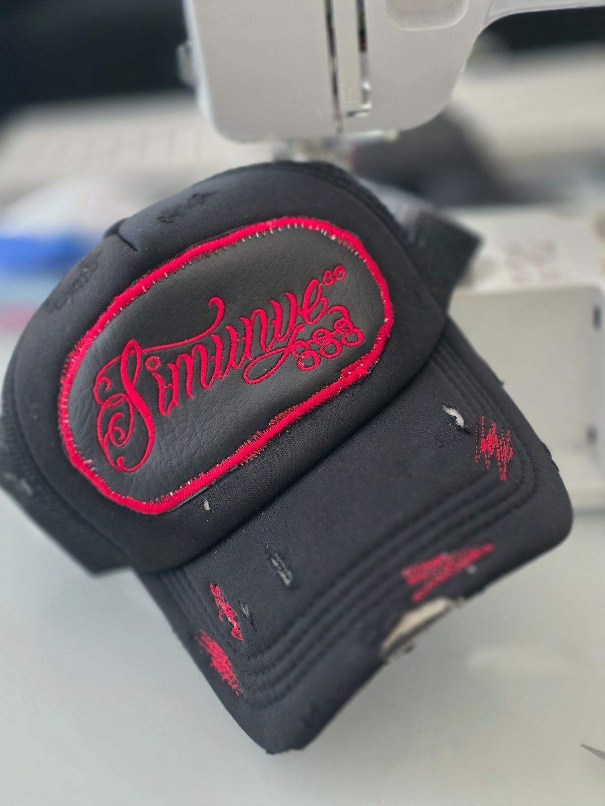 1-of-1 Distressed Mesh Sim Trucker Hat
