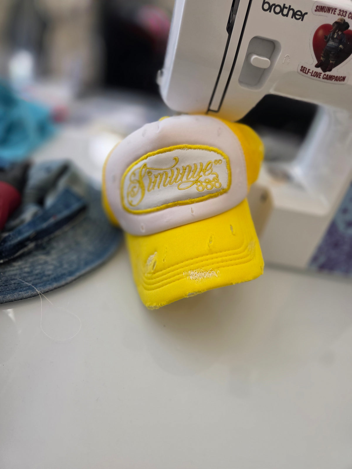 1-of-1 Distressed Mesh Sim Trucker Hat