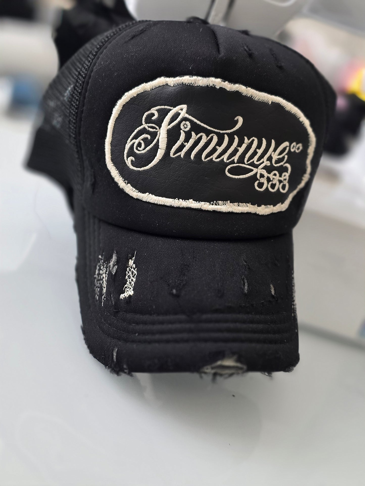 1-of-1 Distressed Mesh Sim Trucker Hat