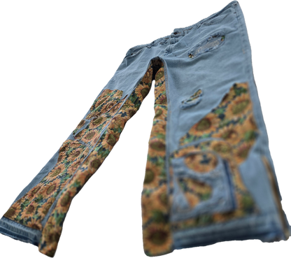 Sunflower Rise Denim Jacquard Pants