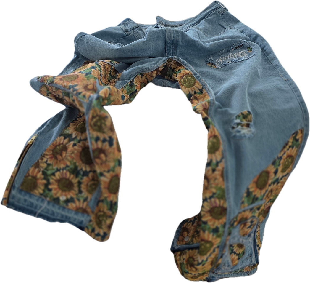 Sunflower Rise Denim Jacquard Pants