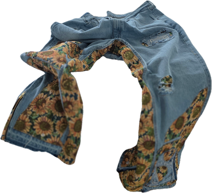 Sunflower Rise Denim Jacquard Pants